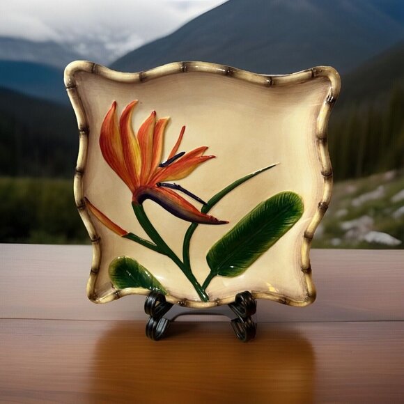 Pacific Rim | Dining | Pacific Rim Ceramic Bird Of Paradise Bamboo ...